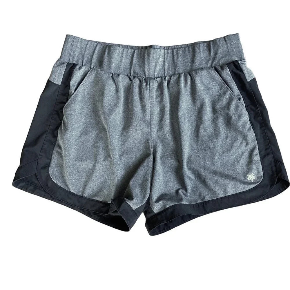 Tek Gear DryTek Athletic Shorts, Size Medium, Gray & Black, Gym Running Sports